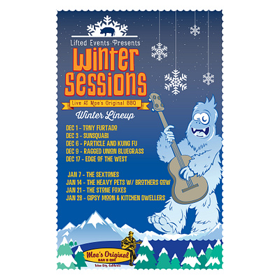 Moe's Winter Concert Series Poster design graphic design illustration poster