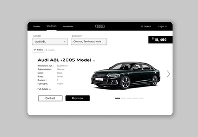 Audi Redesign Used cars page app ui audi audi website branding car ui design logo redesign resell ui usedcars website redesign