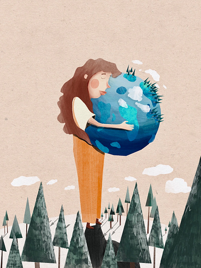 Hold the World. bookillustration characterillustration childrensbook childrensillustration climatechange digitalart drawing environmental illustration nature