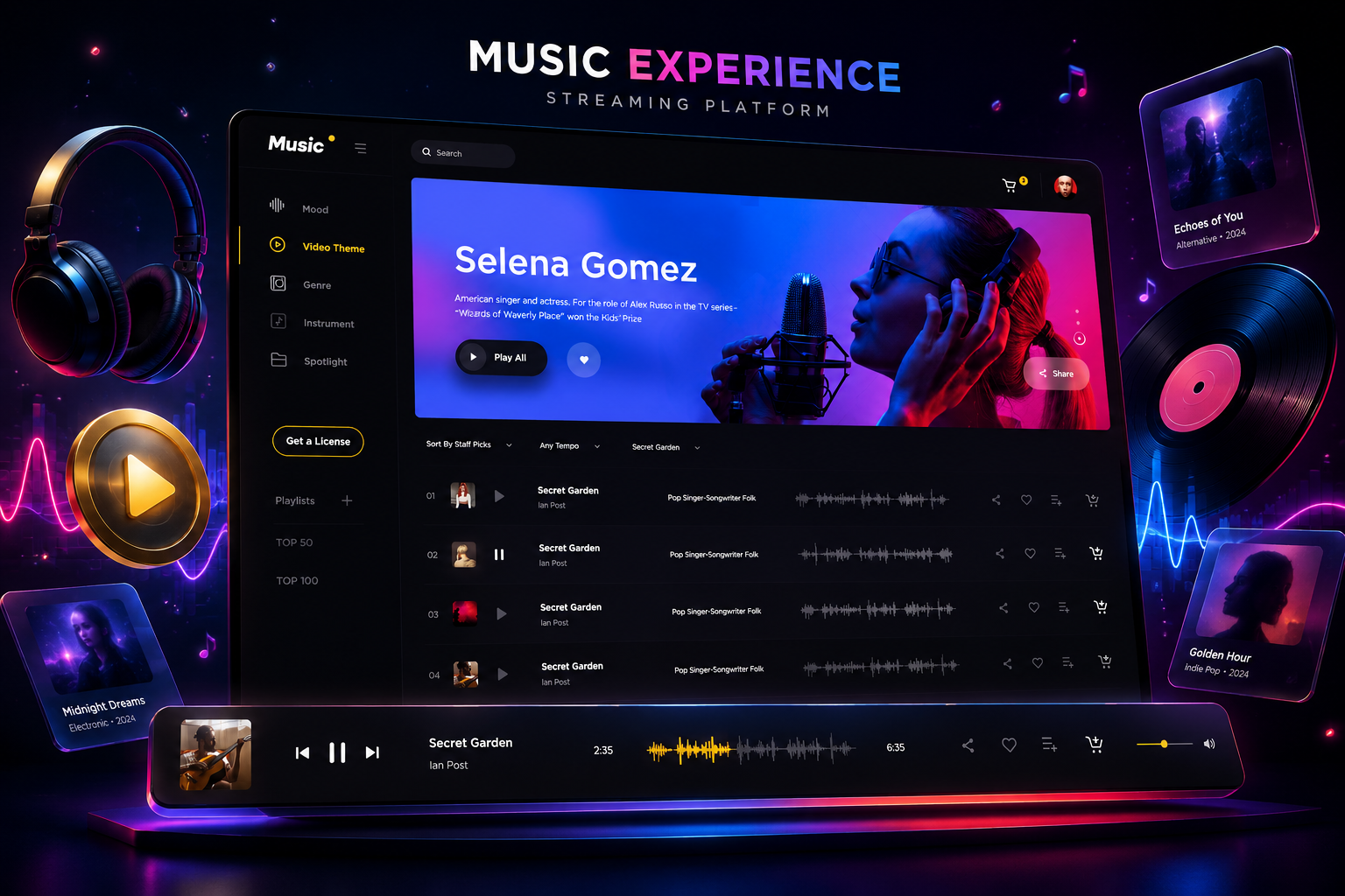 BestMedia — Music Streaming applemusic audio dashboard juicyart music musicapp musicplayer musicplayerui playlist spotify streaming streamingapp uiux