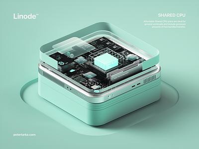 Linode — Shared CPU 3d 3dart 3dillustration 3drender branding c4d cinema4d colors design detail illustration isometric petertarka render server set tech technology ui uiux