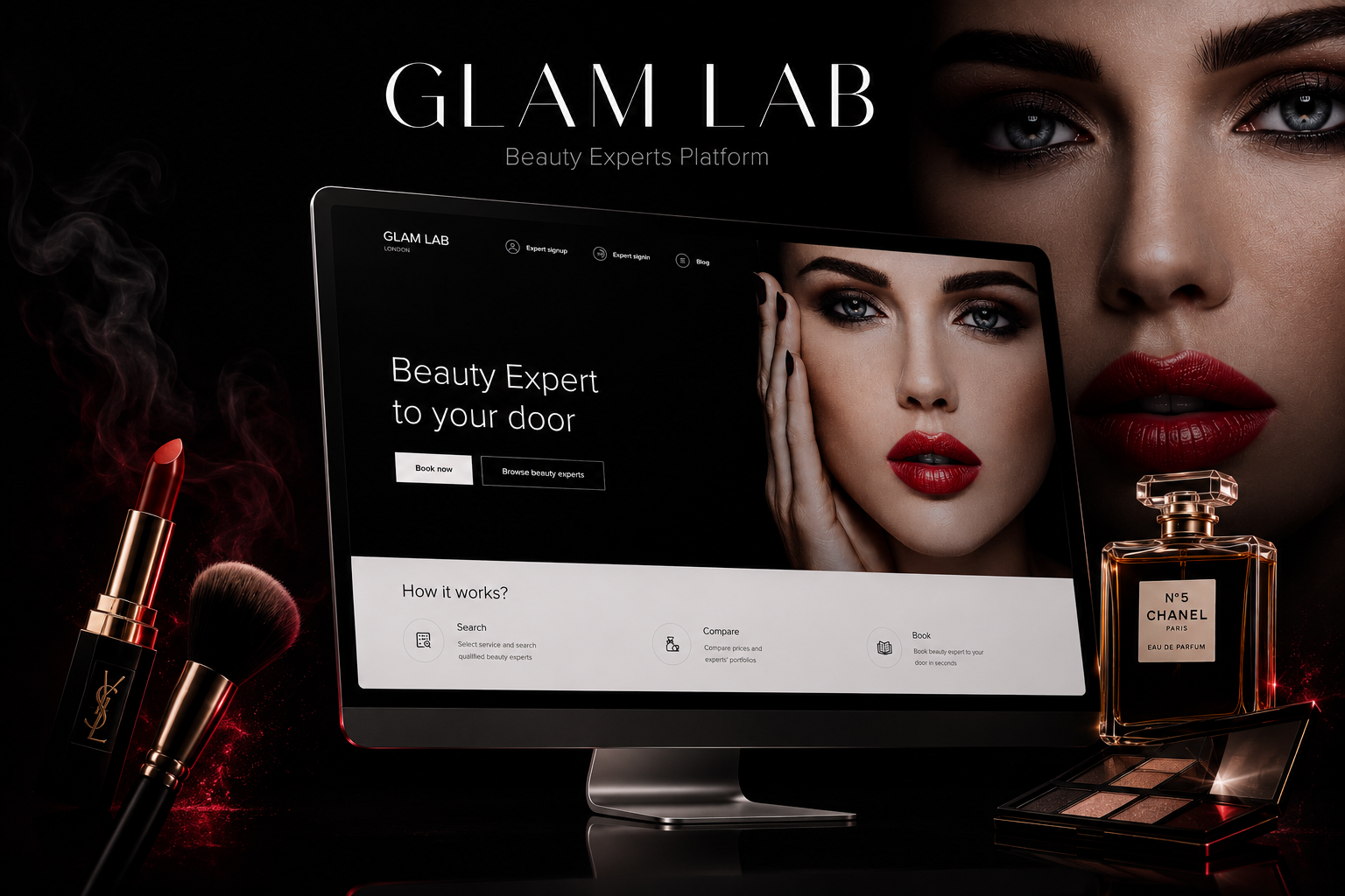 Glam Lab London - Beauty Salon beauty cosmetics fashion glam lab juicyart london luxury salon uiux webdesign