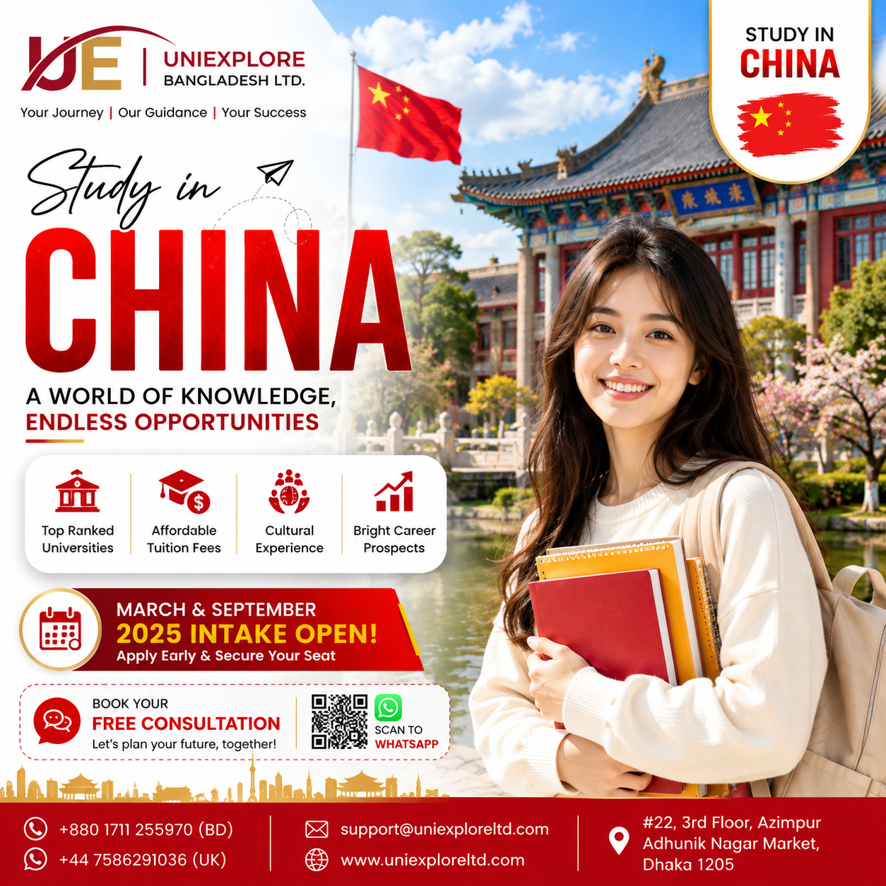 Study In China - Social Media Post Design ad creative advertising design branding corporate branding creative campaign digital marketing education consultancy education marketing facebook ad graphic design instagram ad instagram ads marketing design promotional design social media ads social media design student recruitment study abroad university marketing visual design