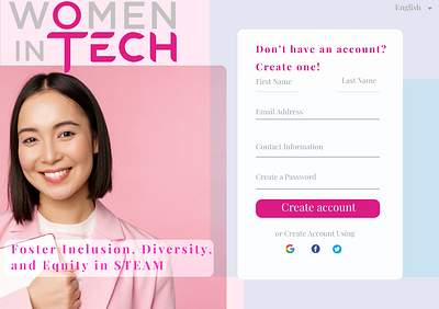 Women in tech - Sign Up Page dailyui figma pastel sign up ui web design women in tech