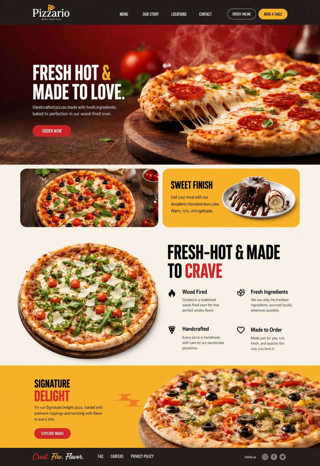 Pizzario Landing Page Clickfunnel branding design ernesto magnayi graphic design landing page typography ux