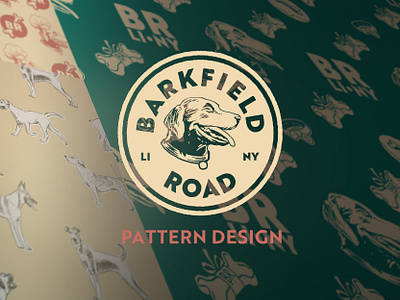 Barkfield Road Pattern Design branding illustration packaging design pattern design pet products surface pattern design