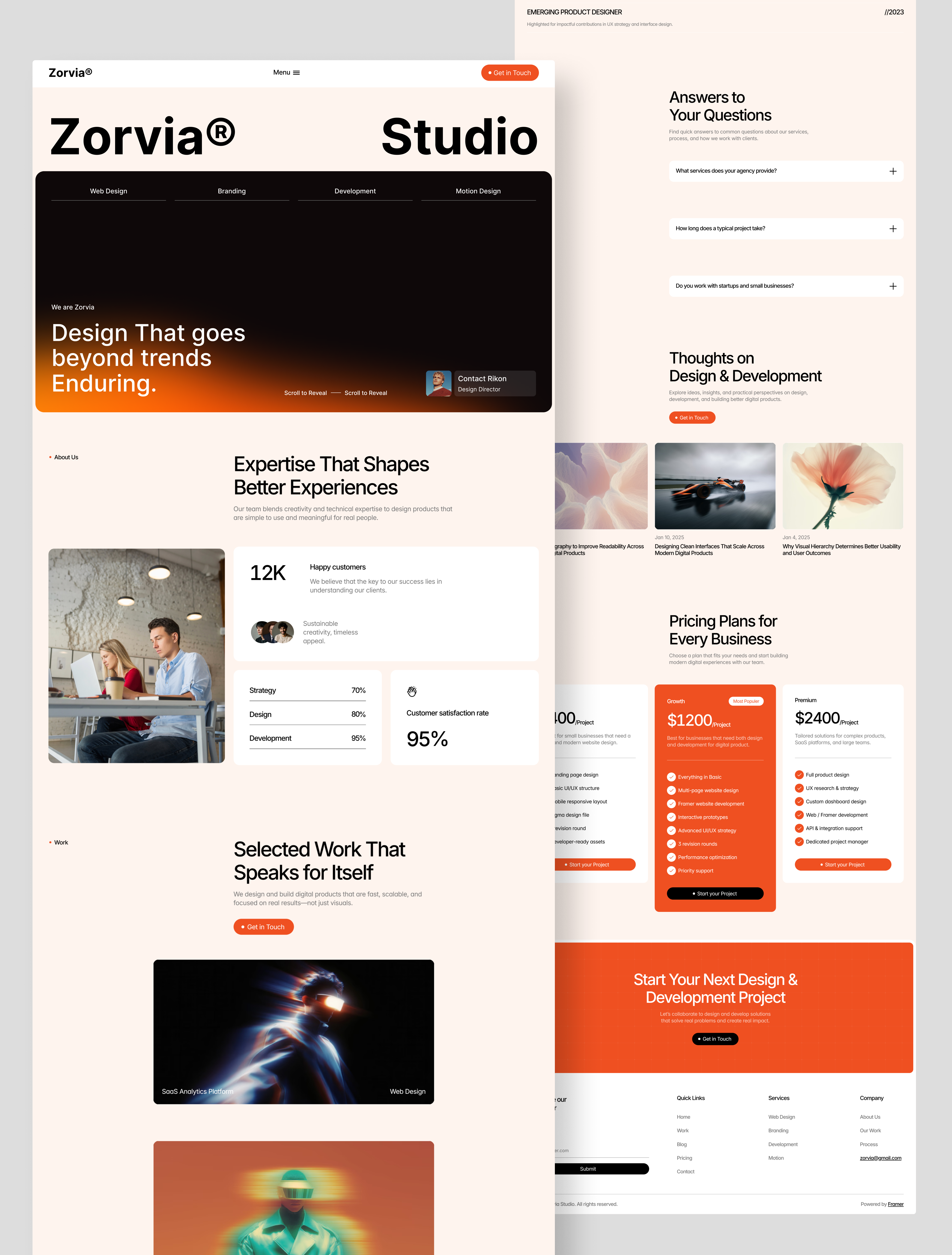 Zorvia® — Creative Agency Landing Page Design agencywebsite figma framer framertemplate landingpage nocode productdesign uidesign webdesign