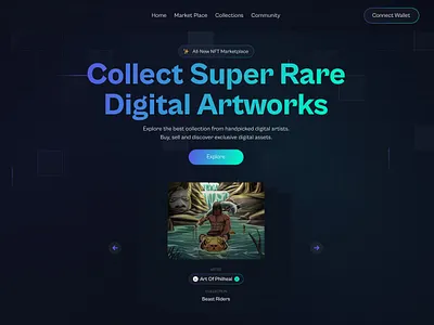 NFT Landing Page Exploration figma landing page nft product design ui ux