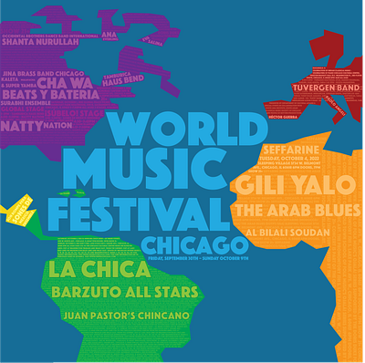 World Music Festival Chicago Assignment branding design graphic design illustration typography