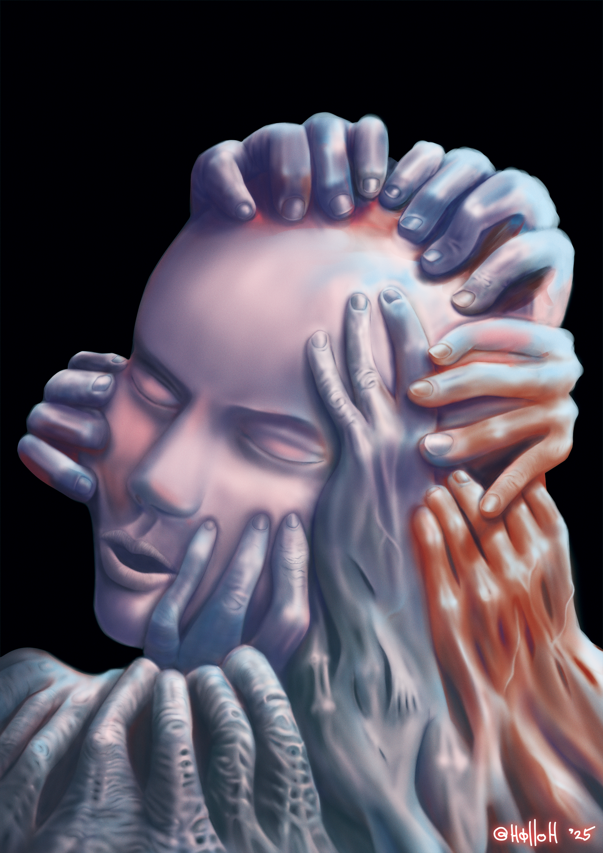 Close digital painting illustration photoshop