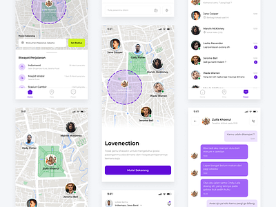 Lovenection - Live Tracking blind date design indonesia live live location loc location love map maps people track tracking ui