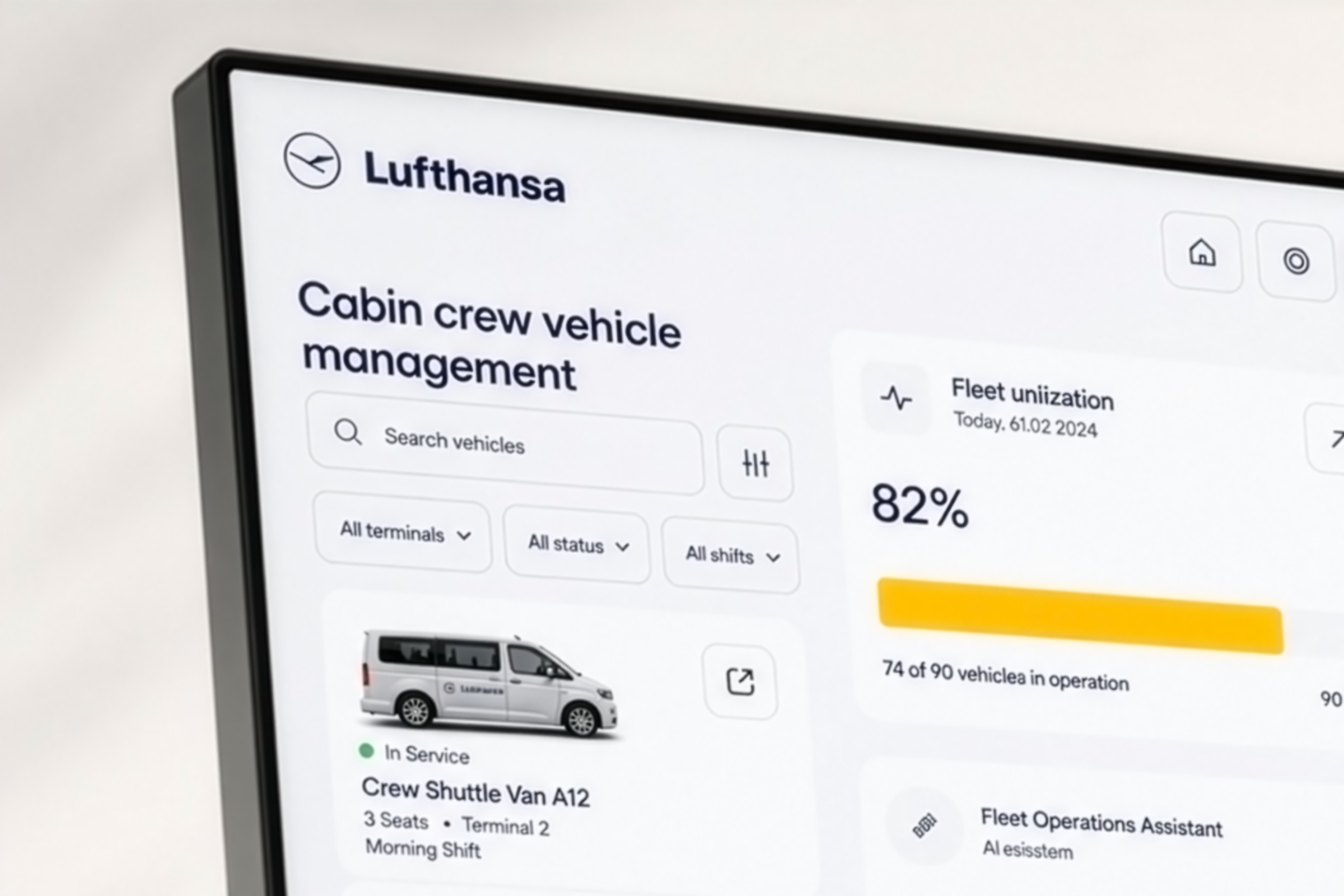Lufthansa Crew Shuttle Operations Dashboard airline fleet operations airport crew app design cabin crew crew transfer dashboard dashboard interface map shuttle management ui ux vehicle management system. web app