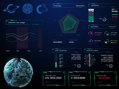 Sci-Fi UI Elements 3d design mobile product product design sci fi ui ui design ui kit ux web web design