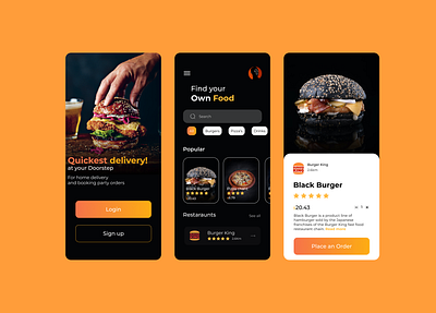 Food App Redesign........ app design graphic design illustration ux