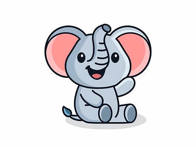 Elephant illustration adorable animals design art branding creative cute design designer elephant elephant design elephant illustration fun illustration logo logodesigner logos mascot mascot design playful vector