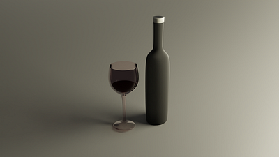 Wine Bottle and a glass 3d 3ddesign 3dmodeling architectural branding caddesign cgiart graphic design industrialdesign productdesign ui userexperience visualization