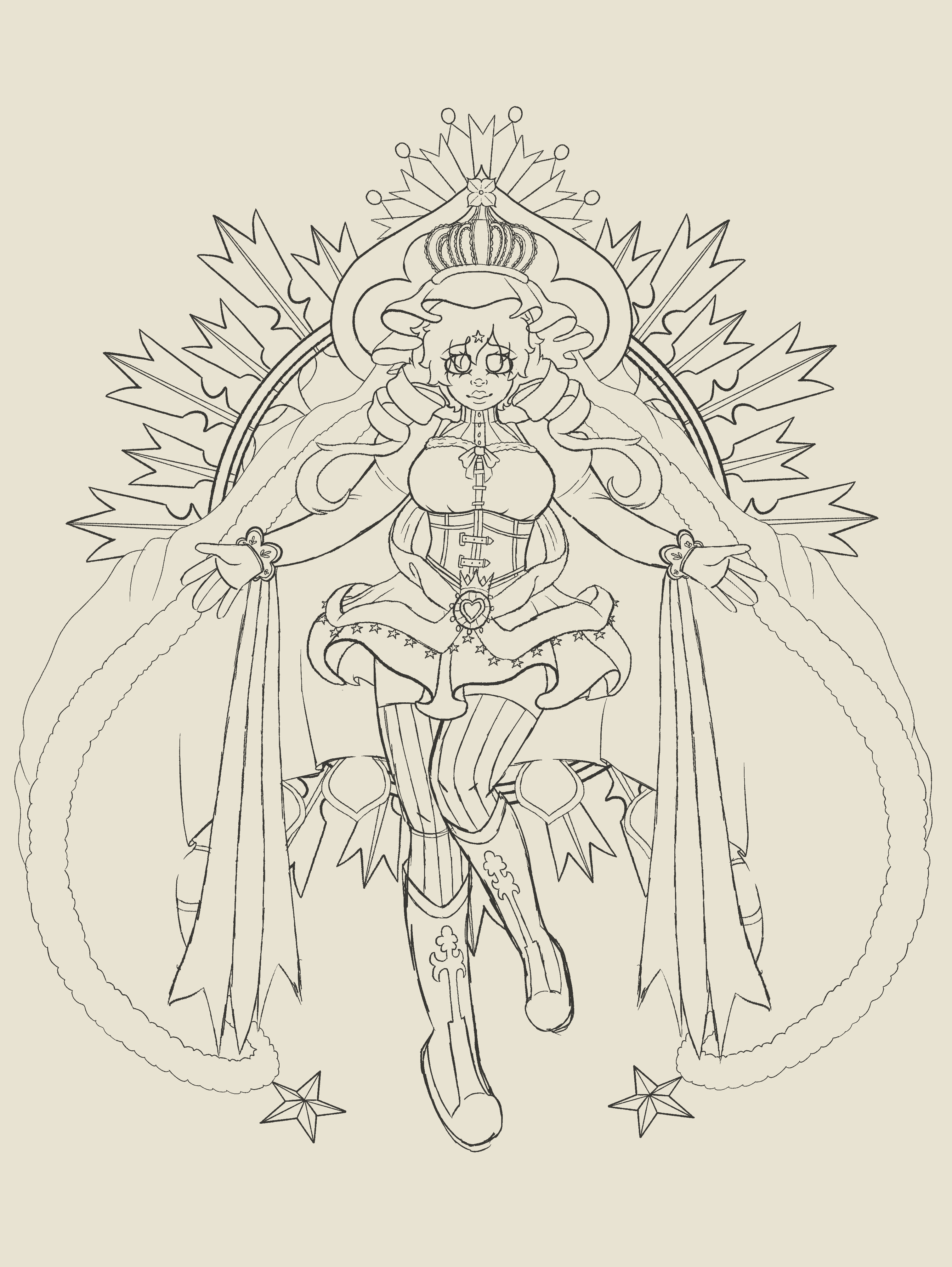 Mami Tomoe full body sketch - September 2025 concept graphic design procreate sketch