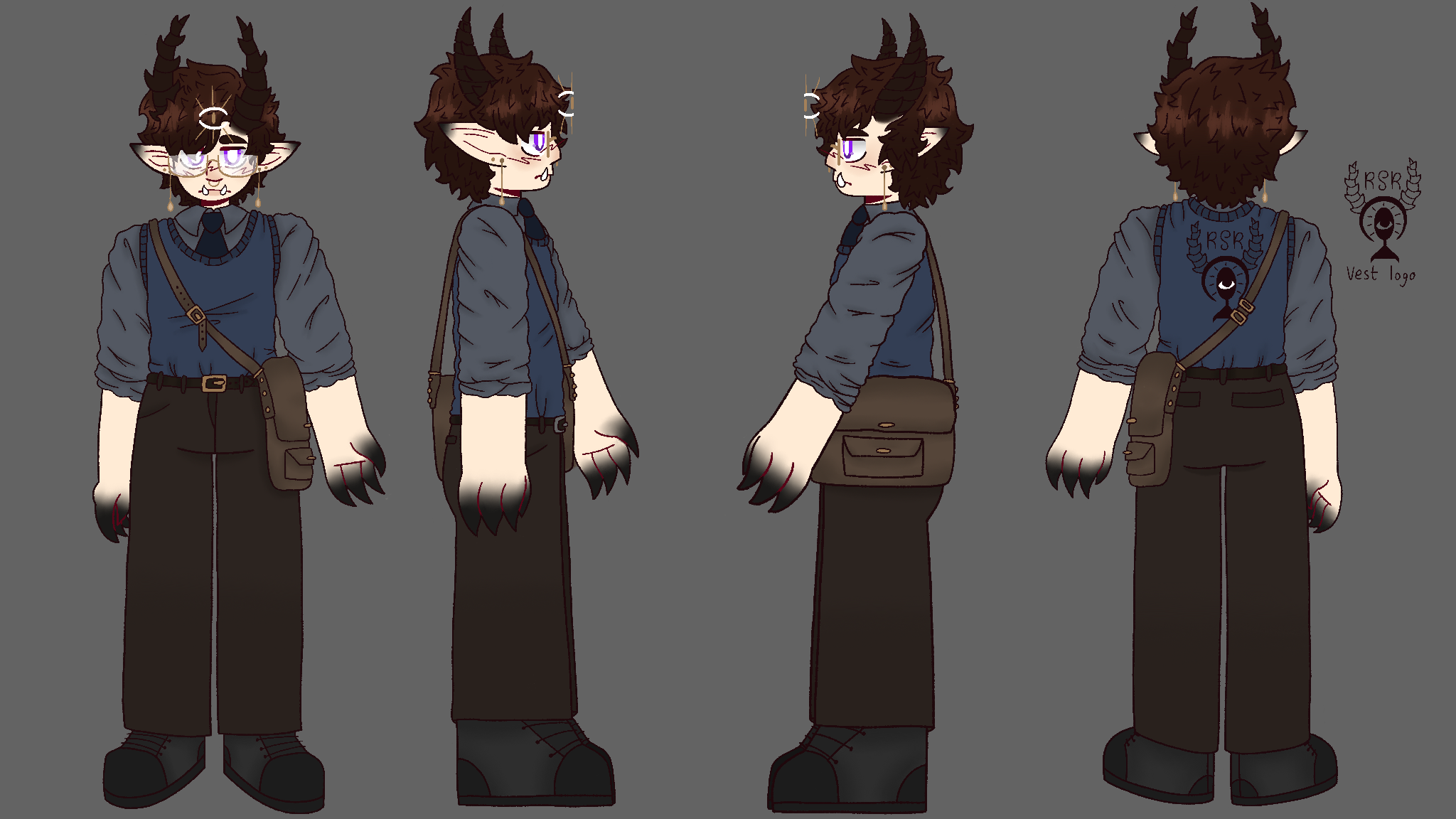 Marcel turn around sheet - October 2024 adobe character concept graphic design illustration photoshop