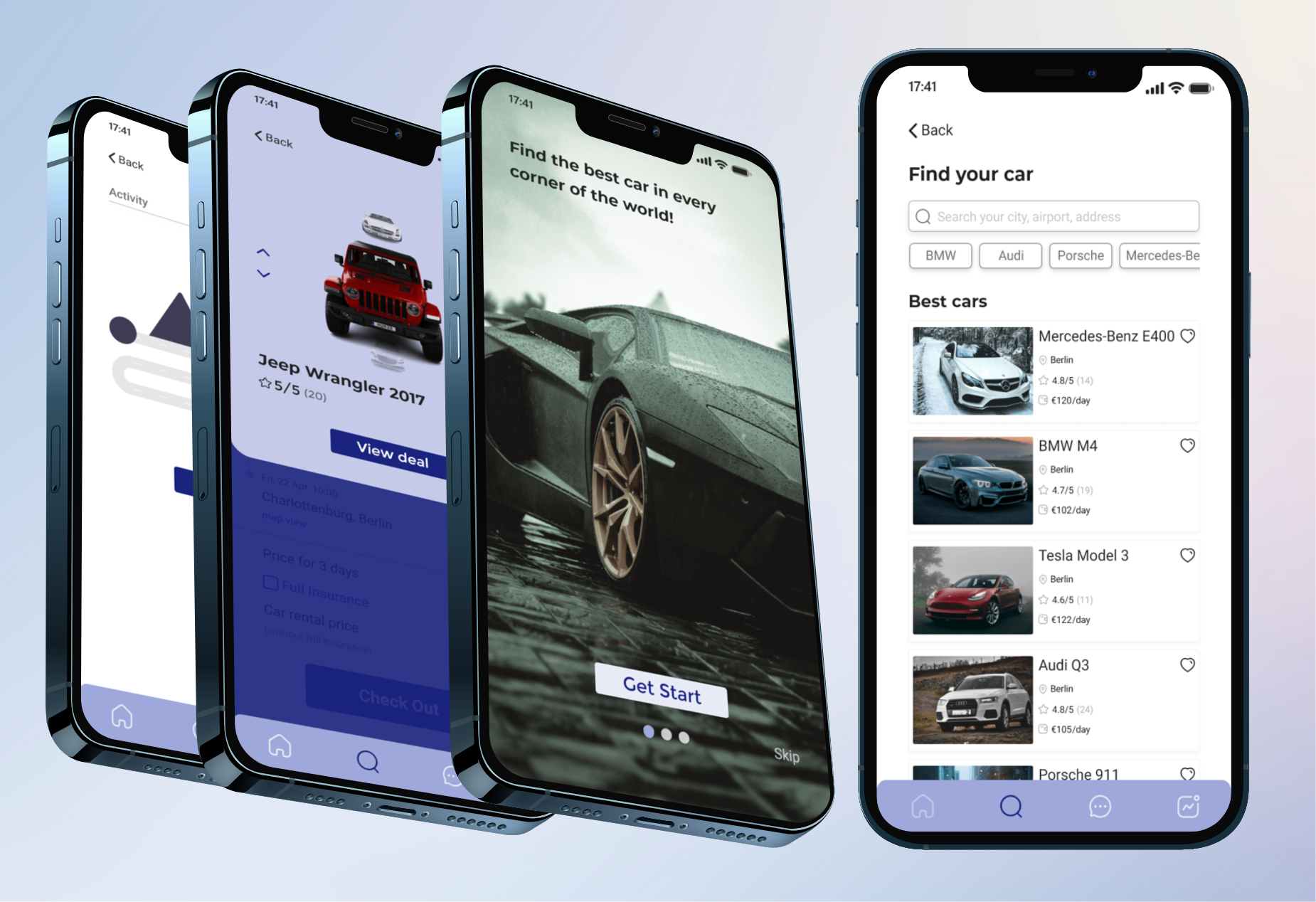 Car Rental App adobe xd car design digital product interface mobile app product prototype rental ui ux