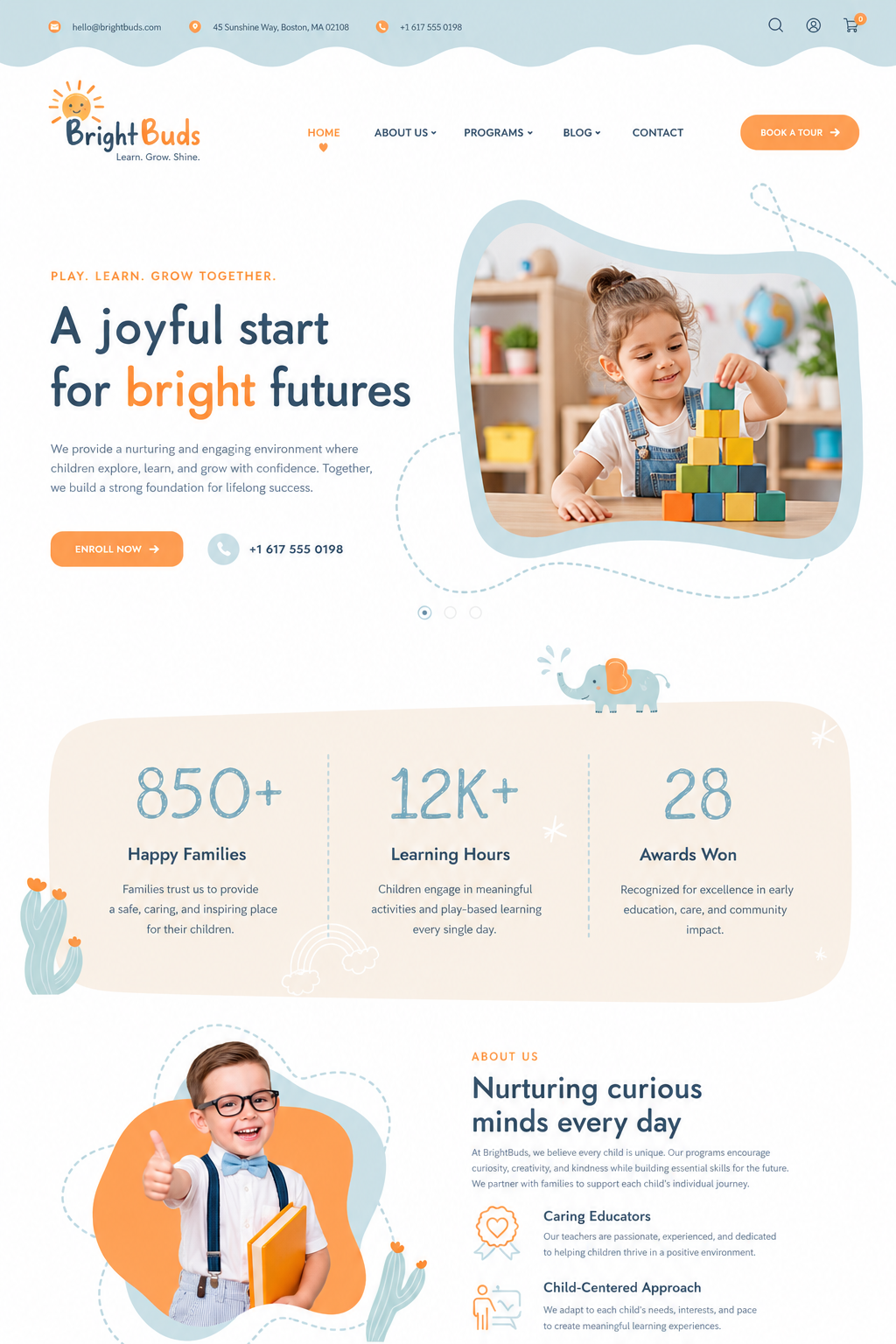 BrightBuds Wordpress Elementor branding design elementor ernesto magnayi graphic design landing page typography ux wordpress