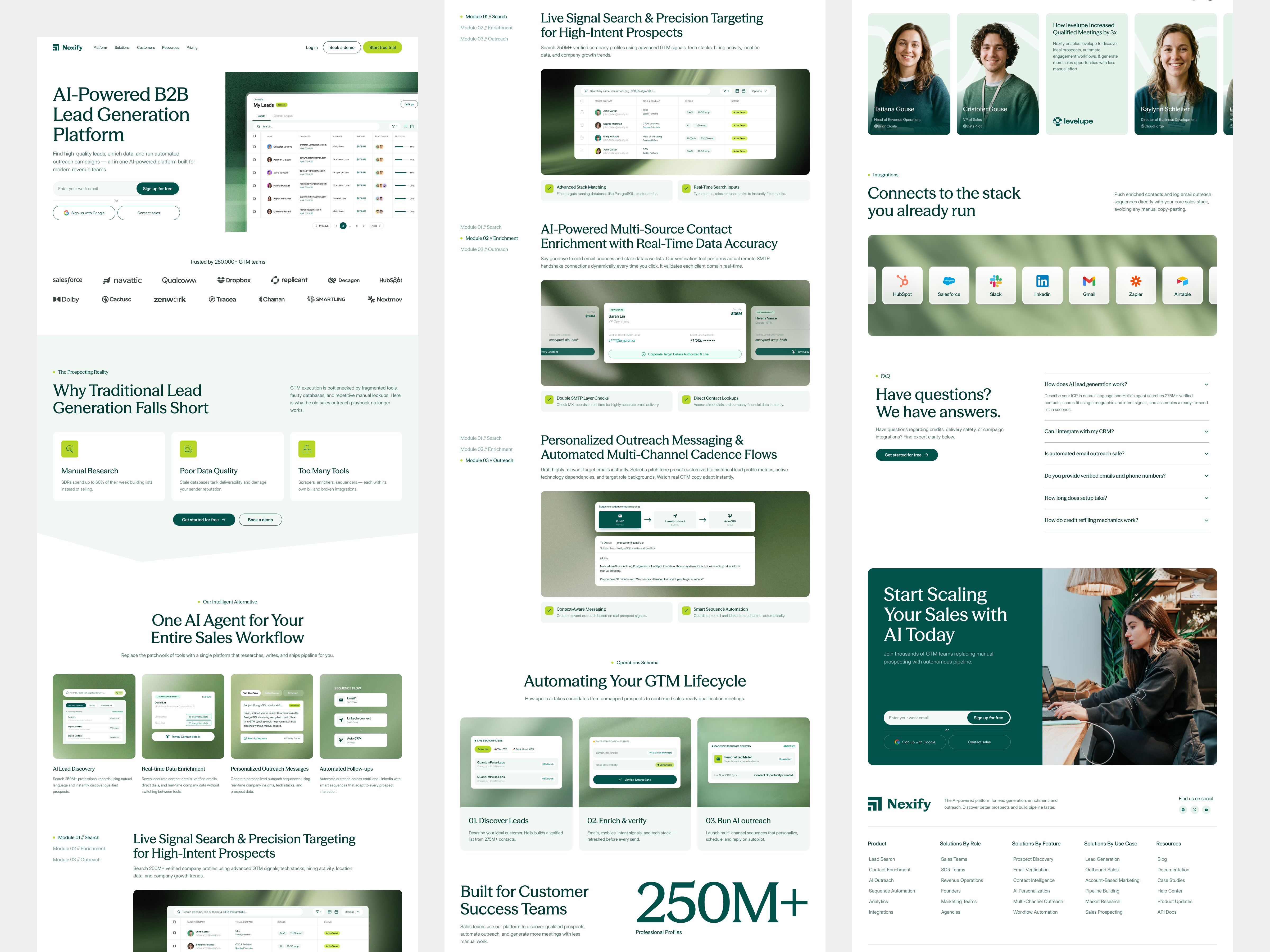 Nexify AI-Powered Lead Generation Platform ai ai lead generation ai support ai website automation landing page lead generation saas website web web design website