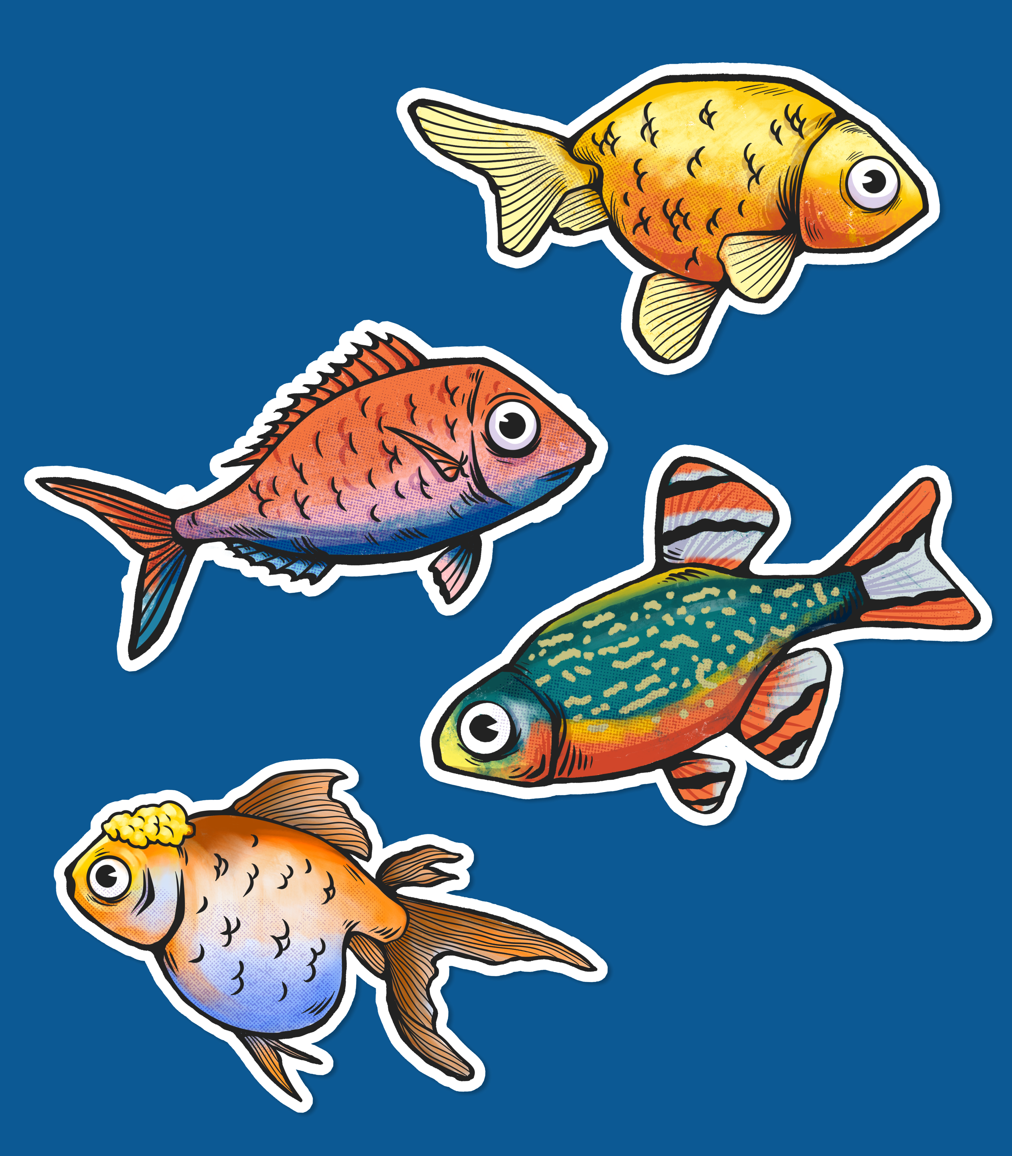 Fish Sticker graphic graphic design illustration