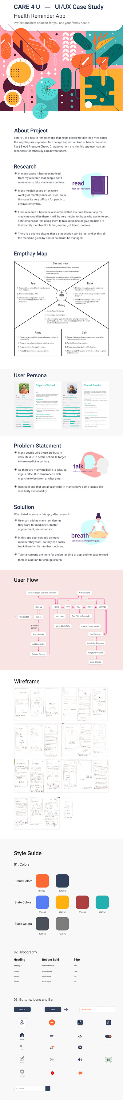 Health Reminder App - Case study app design typography ui ux
