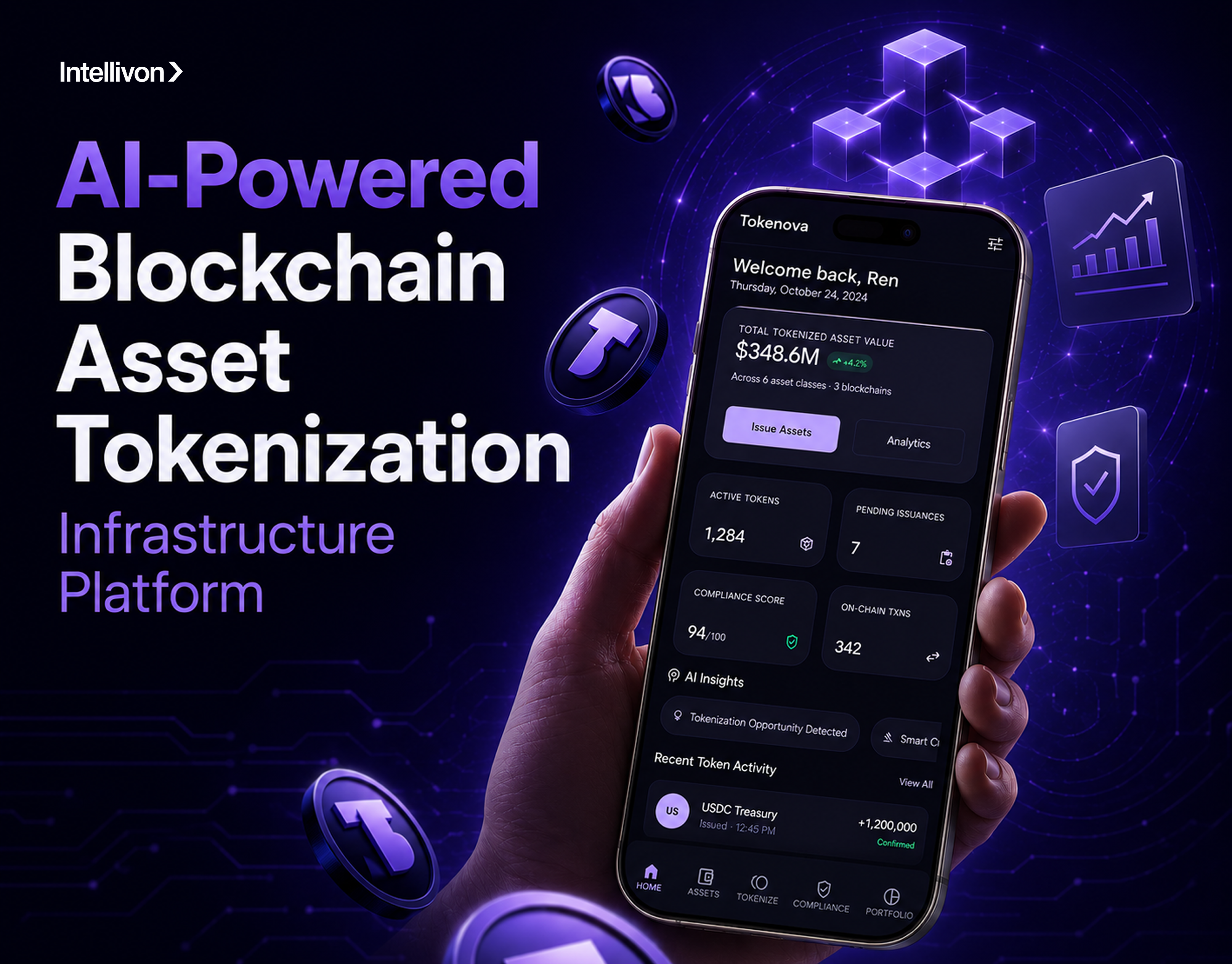 AI-Powered Blockchain Asset Tokenization Infrastructure Platform ai appdesign artificialintelligence assettokenization blockchain cryptocurrency dashboarddesign designinspiration digitalassets fintech fintechapp futuretech mobileappdesign productdesign realworldassets saas tokenization uidesign uxdesign web3