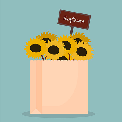 Sunflowers design flat flat design floral flowers graphic design illustration plant sunflower vector