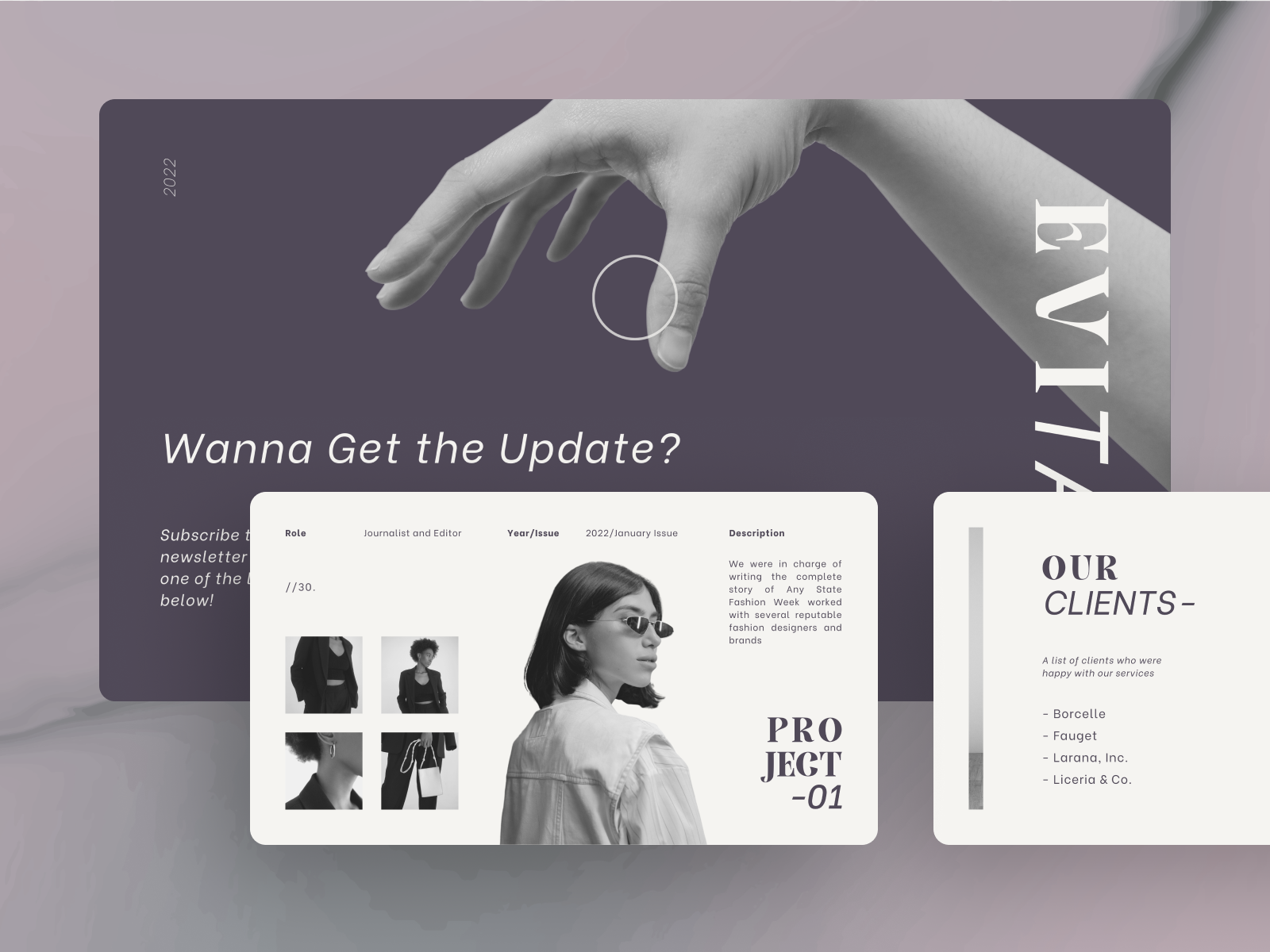 Evita — Fashion Magazine Company Profile bold brand identity branding business clothing company profile corporate creative presentation design editorial fashion graphic design layout magazine marketing minimal presentation profile typography visual design