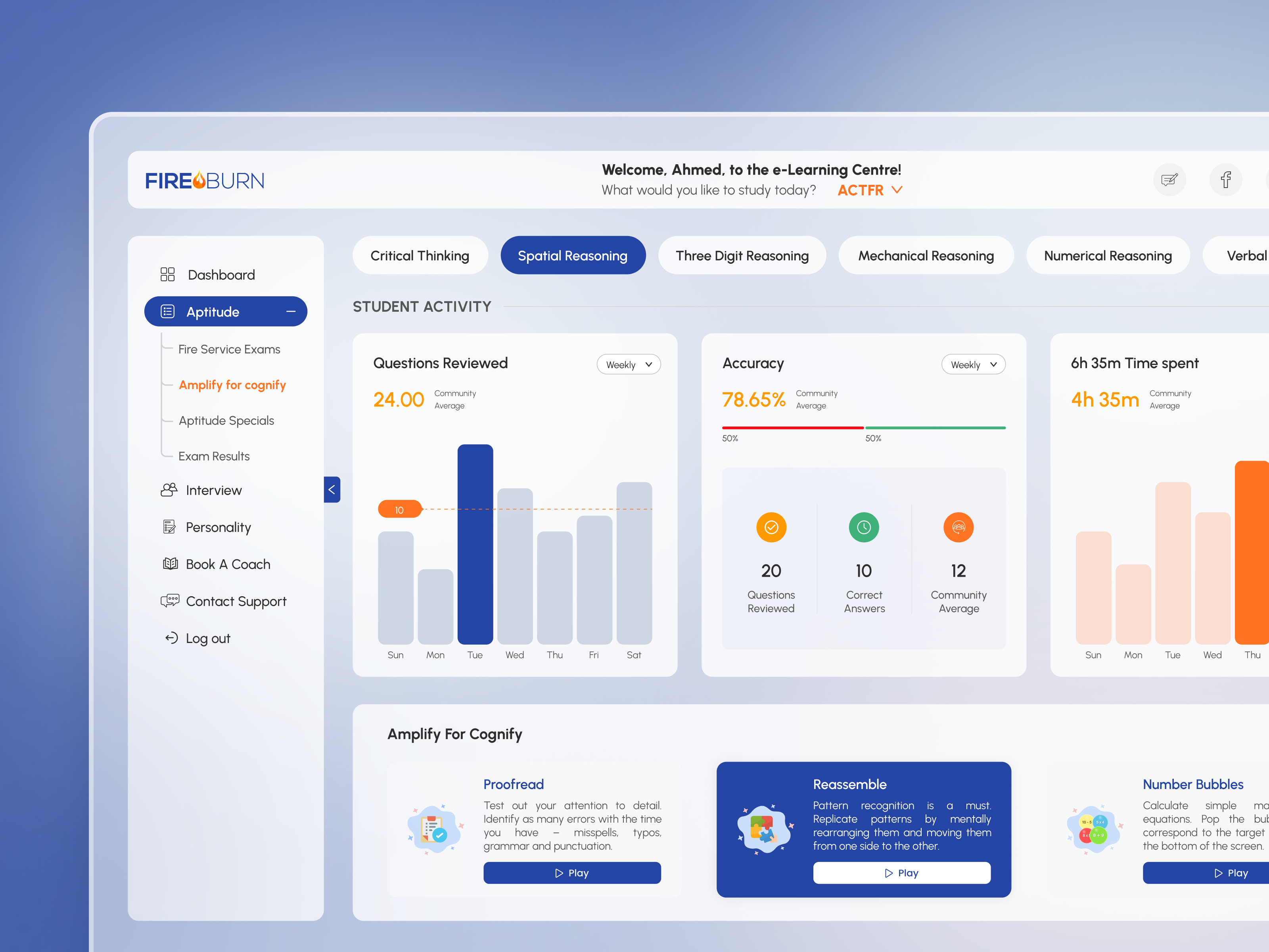 E-Learning Dashboard Design analytics aptitude test clean design cognify dashboard datavisualization elearning gamification learning management lms product design saas dashboard student analytics student platform uiux user interface webdesign