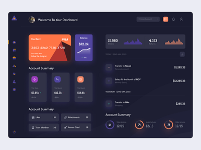 Fintech Dashboard UI Concept branding design minimal minimalist ui ux