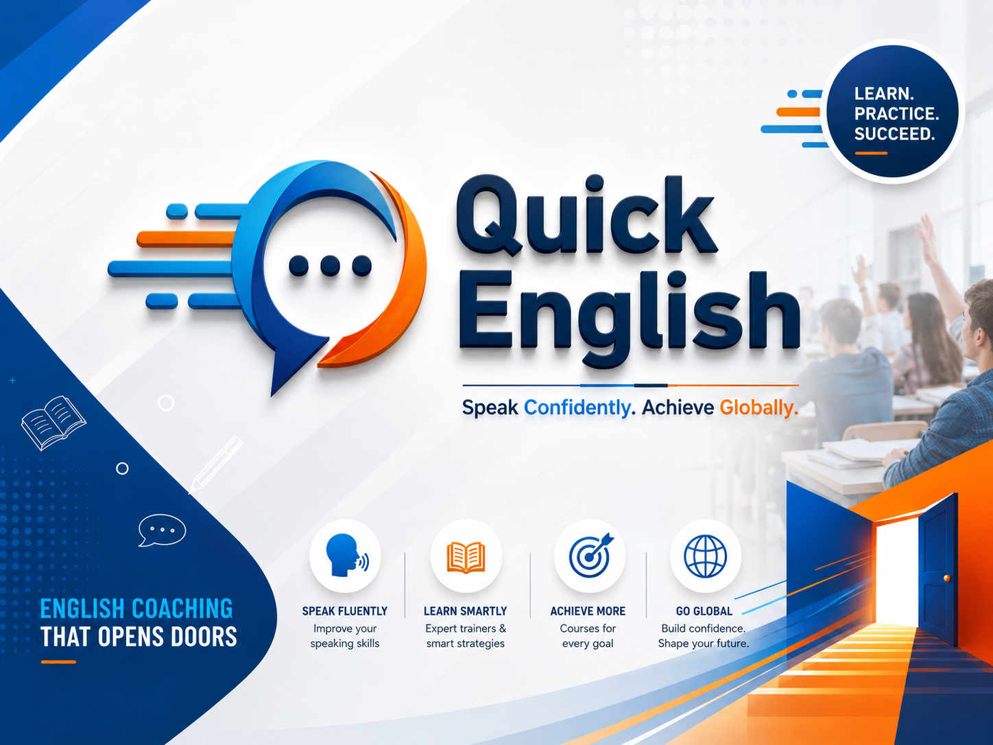 English Academy Logo Design | sowrave hossen academic branding brand identity branding design coaching center communication logo education brand education logo educational branding english academy english logo language learning language school learning center logo design logo inspiration minimalist logo modern logo professional logo speech bubble logo visual identity
