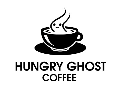 Hungry Ghost Coffee coffee face fun ghost haunt humor hungry logo new work new york red hook spirit steam