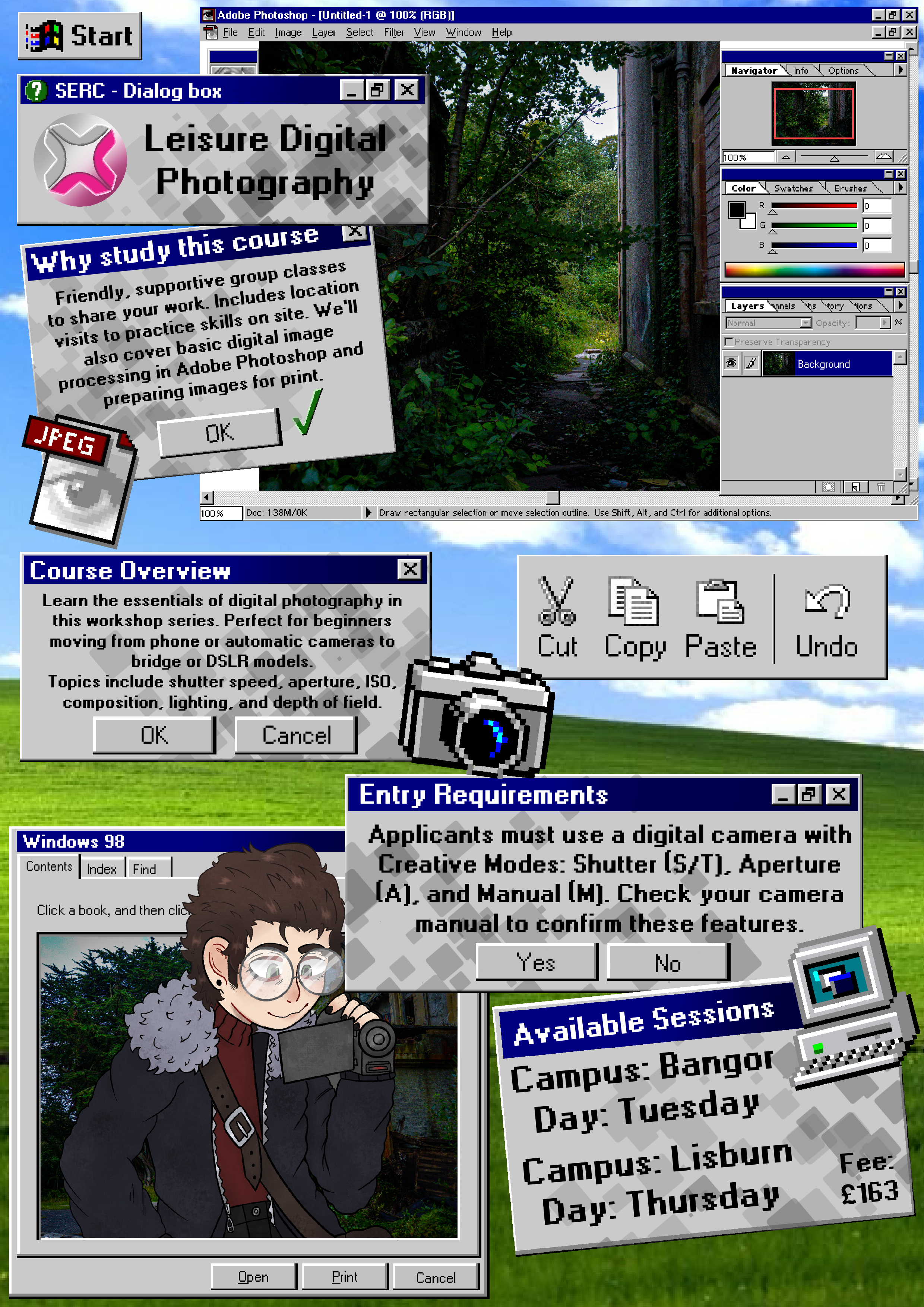 Windows 98 themed promotional poster - November 2025 adobe branding graphic design illustration photography photoshop poster promotional