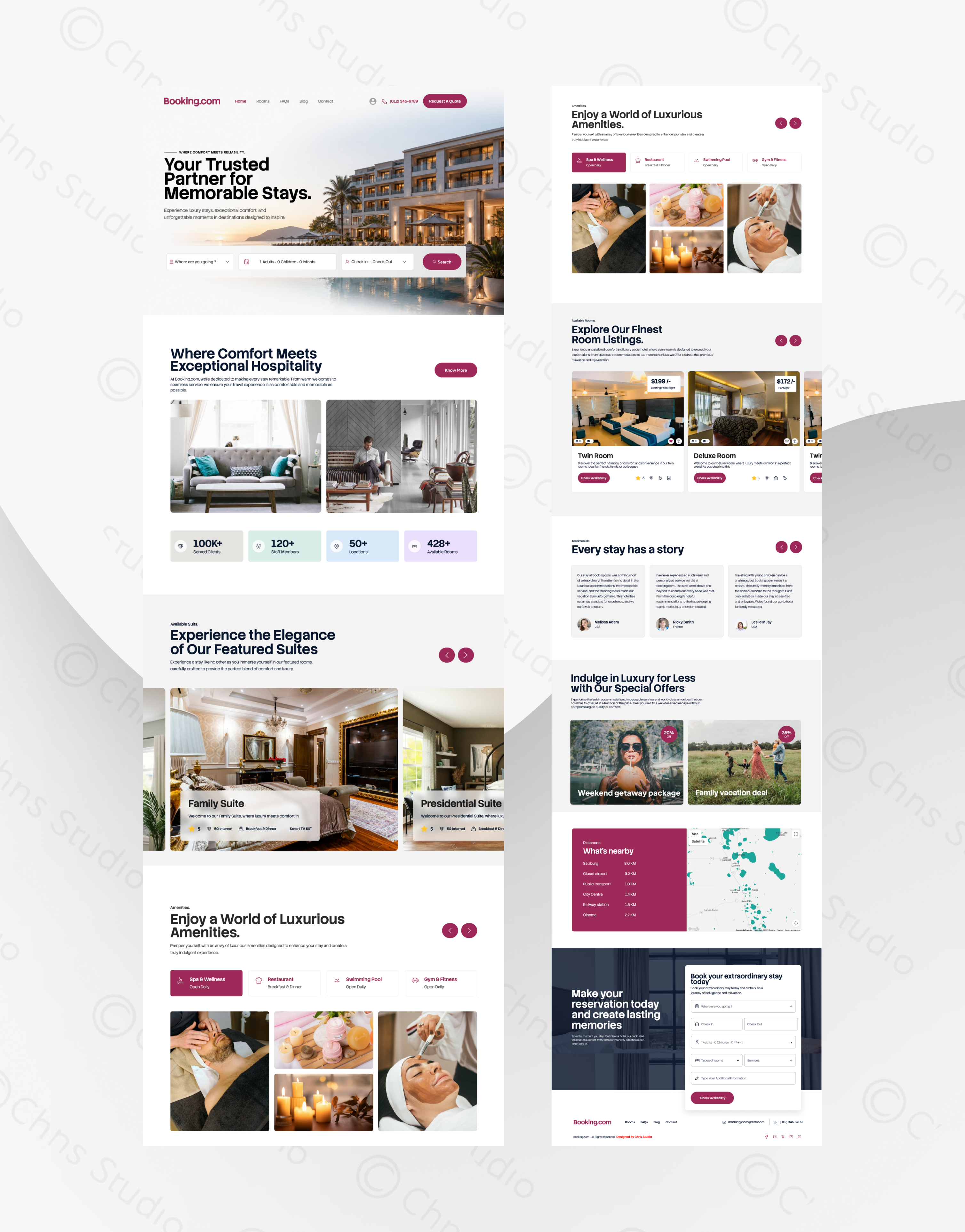 Booking.com Hotel Website bookingplatform figmadesign hospitalitydesign hotelwebsite landingpage luxuryhotel travelwebsite uidesign uxdesign webdesign
