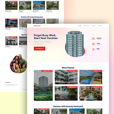 Travel Hotel Landing Page booking clean design figma graphic design home hotel landing payment prototype staycation travel ui uiux ux villa web