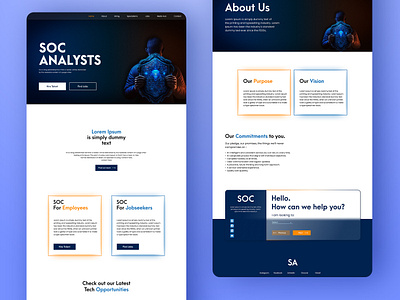 SOC Analysts Web Design graphic design ui