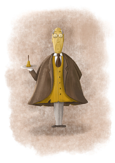 The humanisation of objects and animals bell butler character coat dog gentleman graphic design humanisation illustration personage procreate