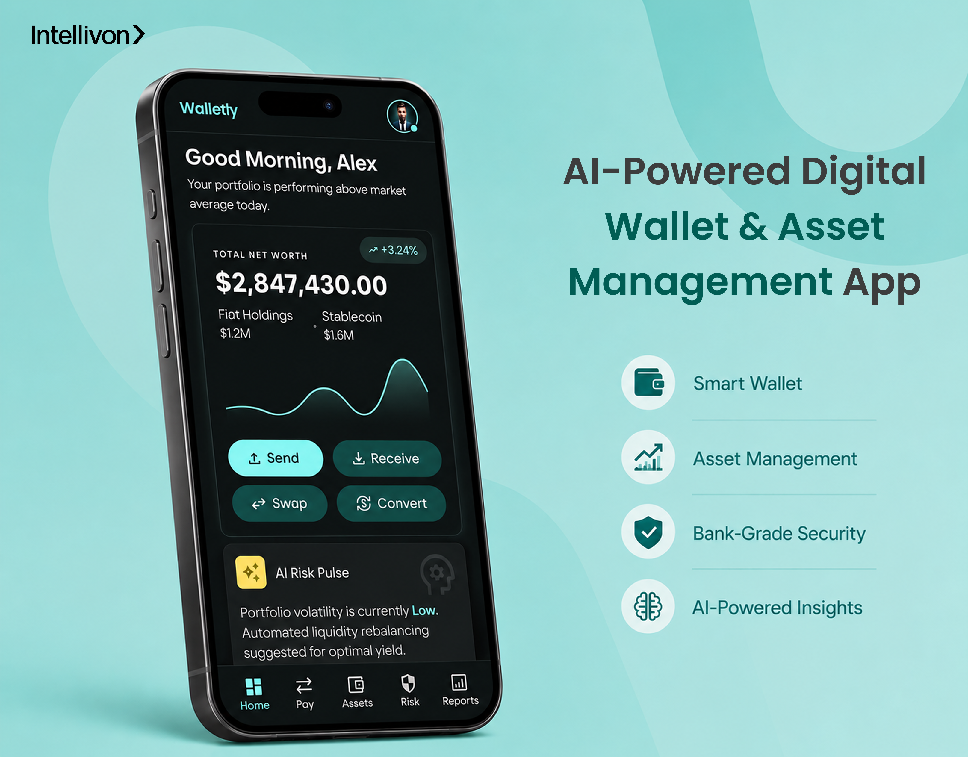 AI-Powered Digital Wallet & Asset Management App ai appdesign artificialintelligence assetmanagement dashboard dashboarddesign digitalwallet financeapp fintech fintechdesign mobileapp mobileui productdesign saas uidesign userinterface uxdesign walletapp wealthmanagement webdesign