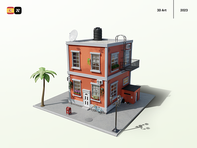 3D House Architecture Series 3d architecture art blender building cartoon design game house illustration render spain