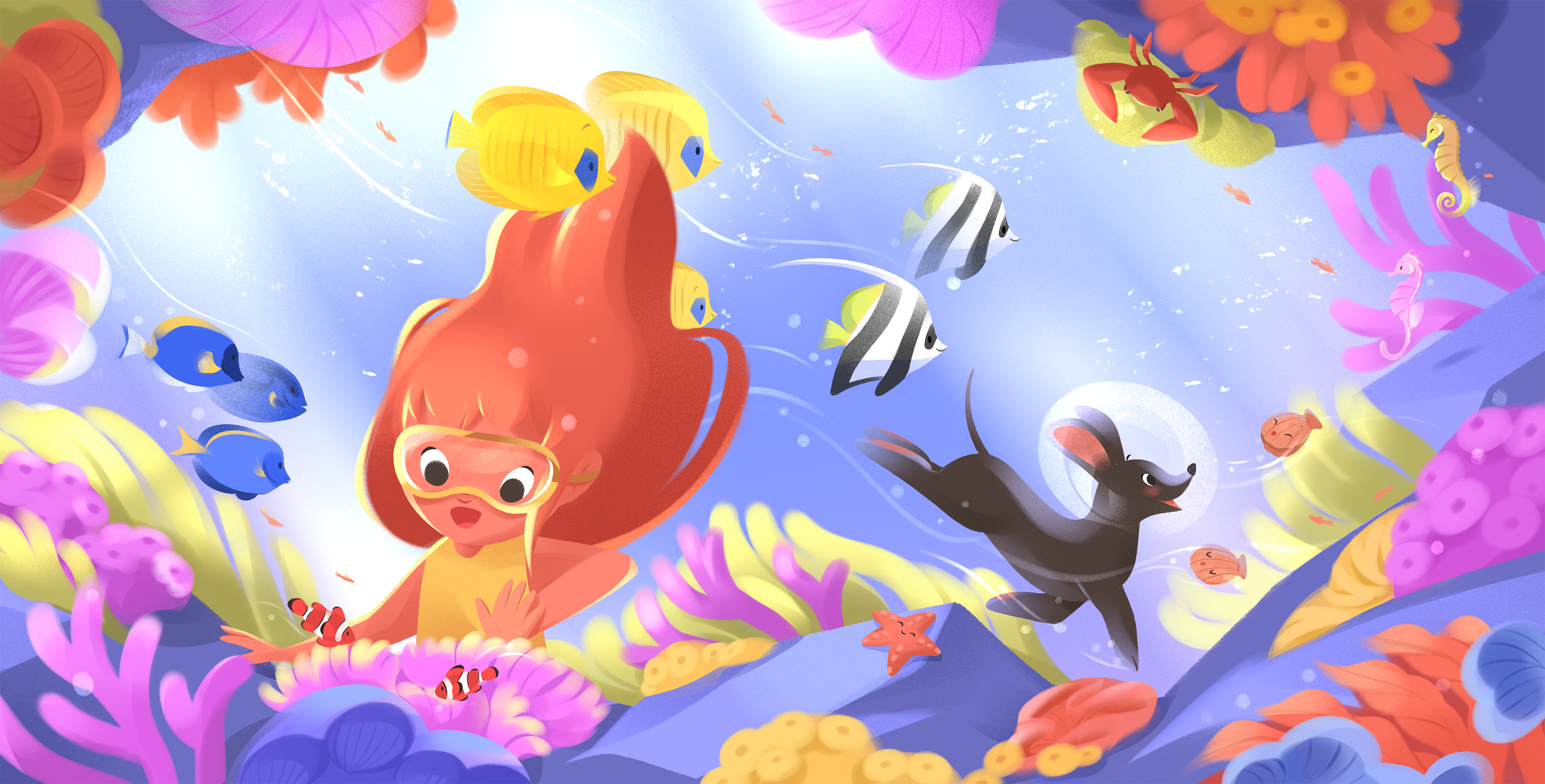 Coral reef - Children's book illustrations character design children art children book children book illustration childrenbook childrens book childrens illustration childrensbookillustration colorful coral reef dreamy illustration illustration kidlit kidlitart kids illustration nonfiction ocean picture book whimsical illustrations