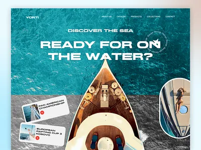 YORTI - Yachts Landing Page UI adobe boat clean design discover figma minimal modern page photoshop popular shot trend ui uiux water yacht