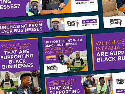 Indy Chamber Business Equity Digital Ads ads awareness awareness ads black history month black owned black owned businesses business equity chamber collage creative ads digital digital ads indiana indianapolis indy indy chamber photocollage purple