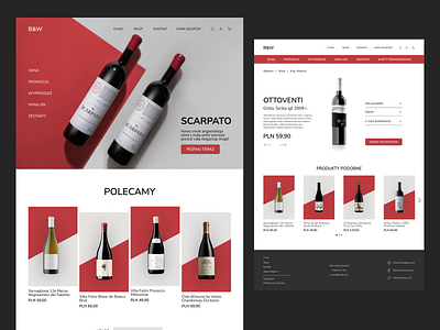 B&W wine store. Website design branding design figma ui ux uxui web