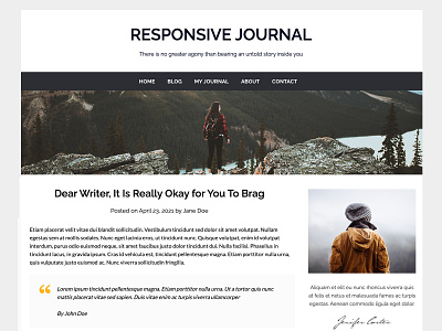 Responsive Journal - A Personal & Travel Blog Theme for WP blog blogging dark design download free inspiration journal light template theme website wordpress wp write writing