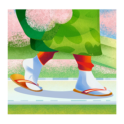 Zori || Japanese Footwear | Illustration from personal project art artwork behance design footwear graphic design illustration japanese nature shoes zori