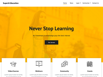 Superb Education - Community & Forum Theme for WP blog blogging college community design education gym highschool inspiration learning school template website wordpress wp