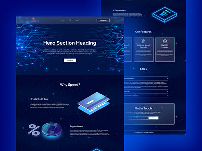 Crypto Marketplace Landing Page clean ui creative landing page creative landing page design crypto landing page dark version design home page home page design illustration landing page landing page dark mode landing page design nft landing page ui ui design uiux design webdesign website ui website ui design