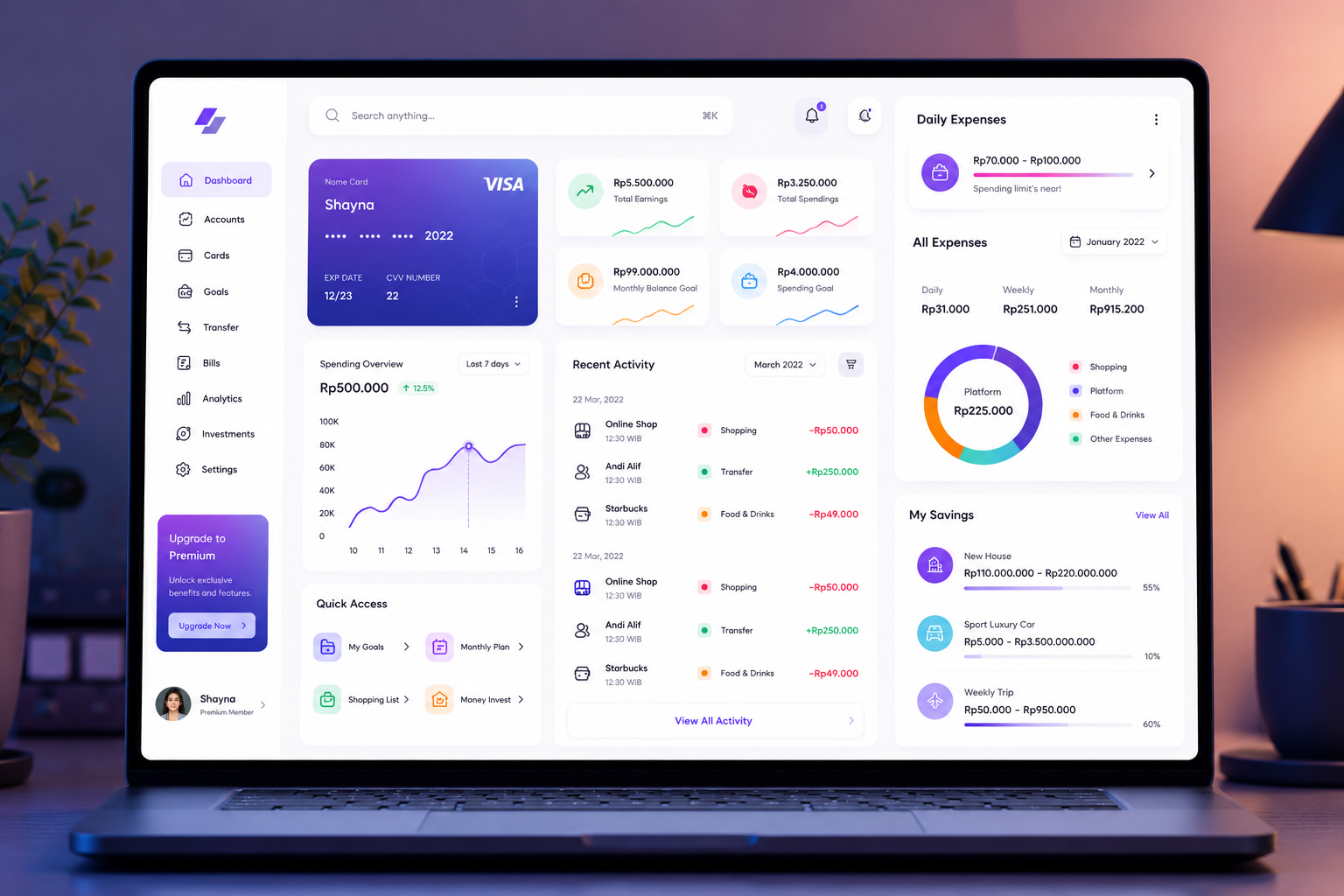 SaaS interface using progressive disclosure
